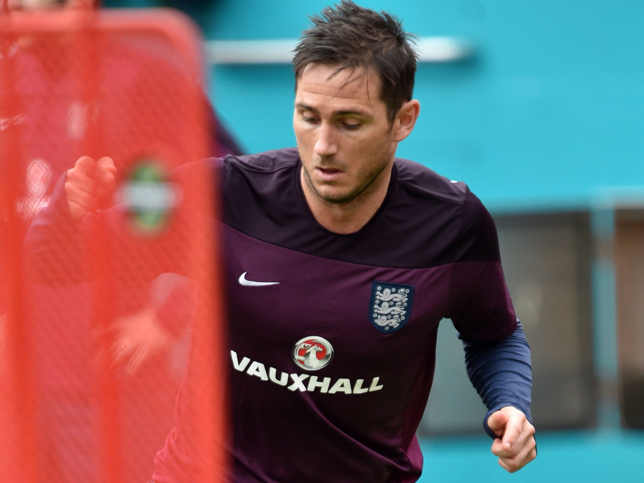 Frank Lampard pictured training with England in Miami