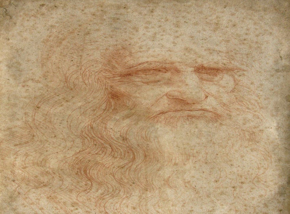 The Leonardo da Vinci self-portrait, which scientists believe is gradually vanishing as the red-chalk image fades