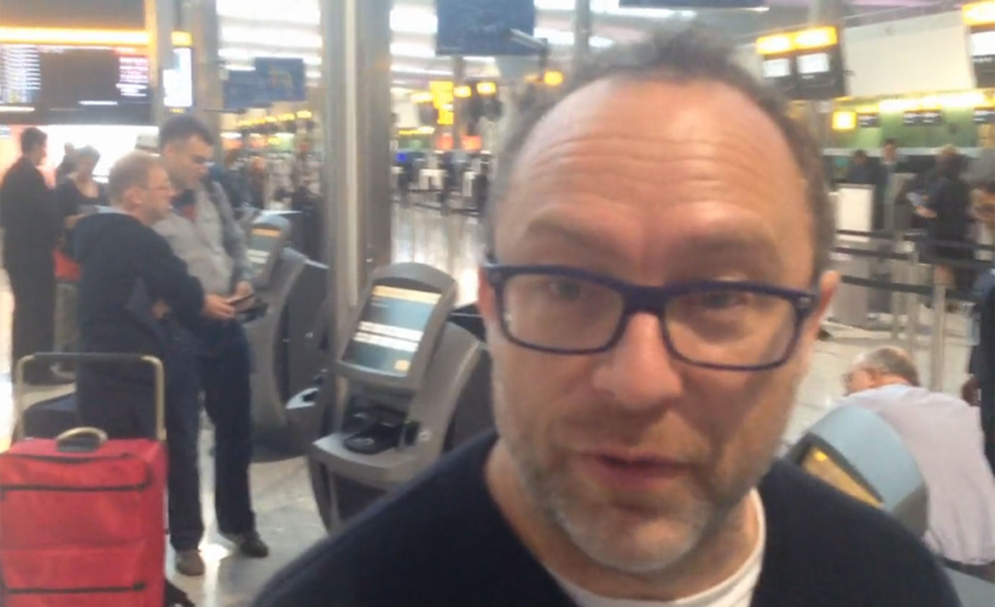 Wikipedia founder Jimmy Wales at Heathrow's newly-opened Terminal 2