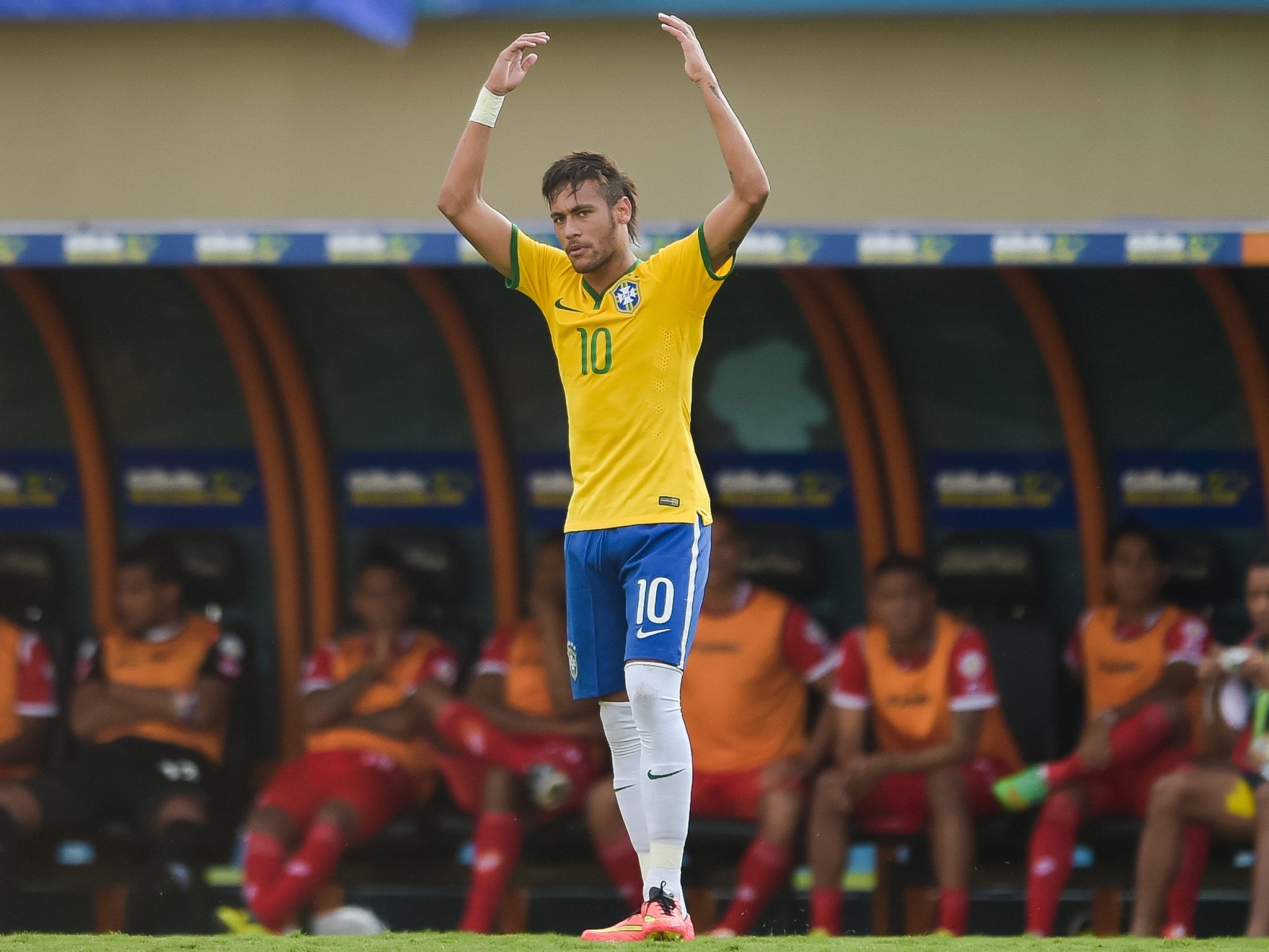 Neymar celebrates his goal against Panama on Tuesday night