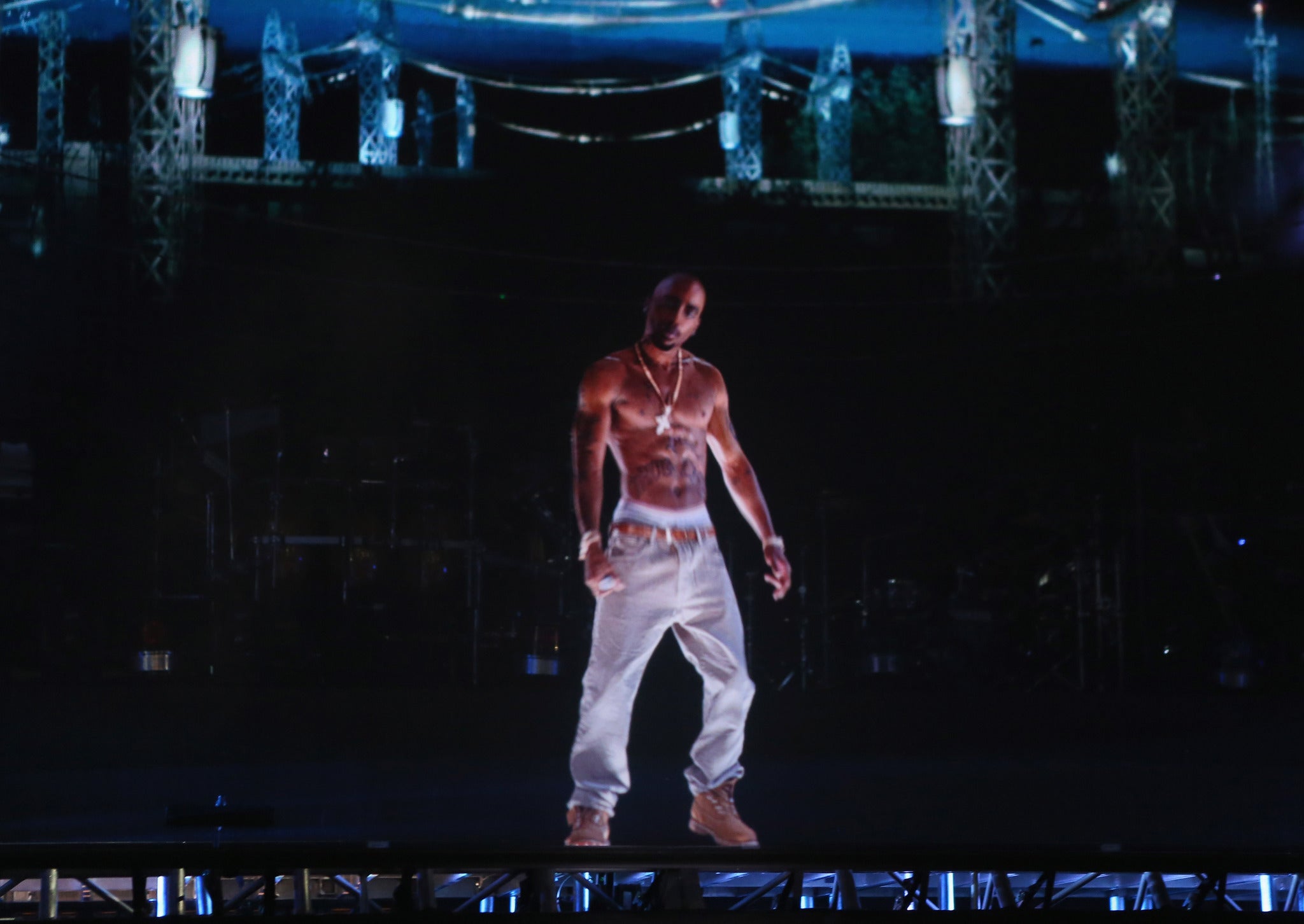 A CGI projection of Tupac appeared at musical festival Coachella in 2012 -but it was created using a bulky array of mirrors.