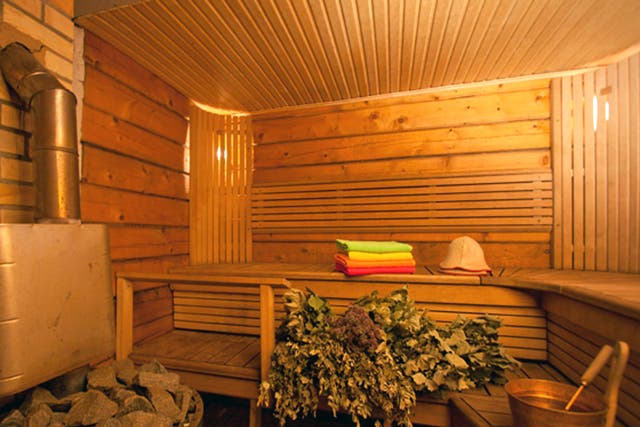 Heart rate tends to rise up to 120 to 150 beats per minute for sauna bathers, as it does during exercise