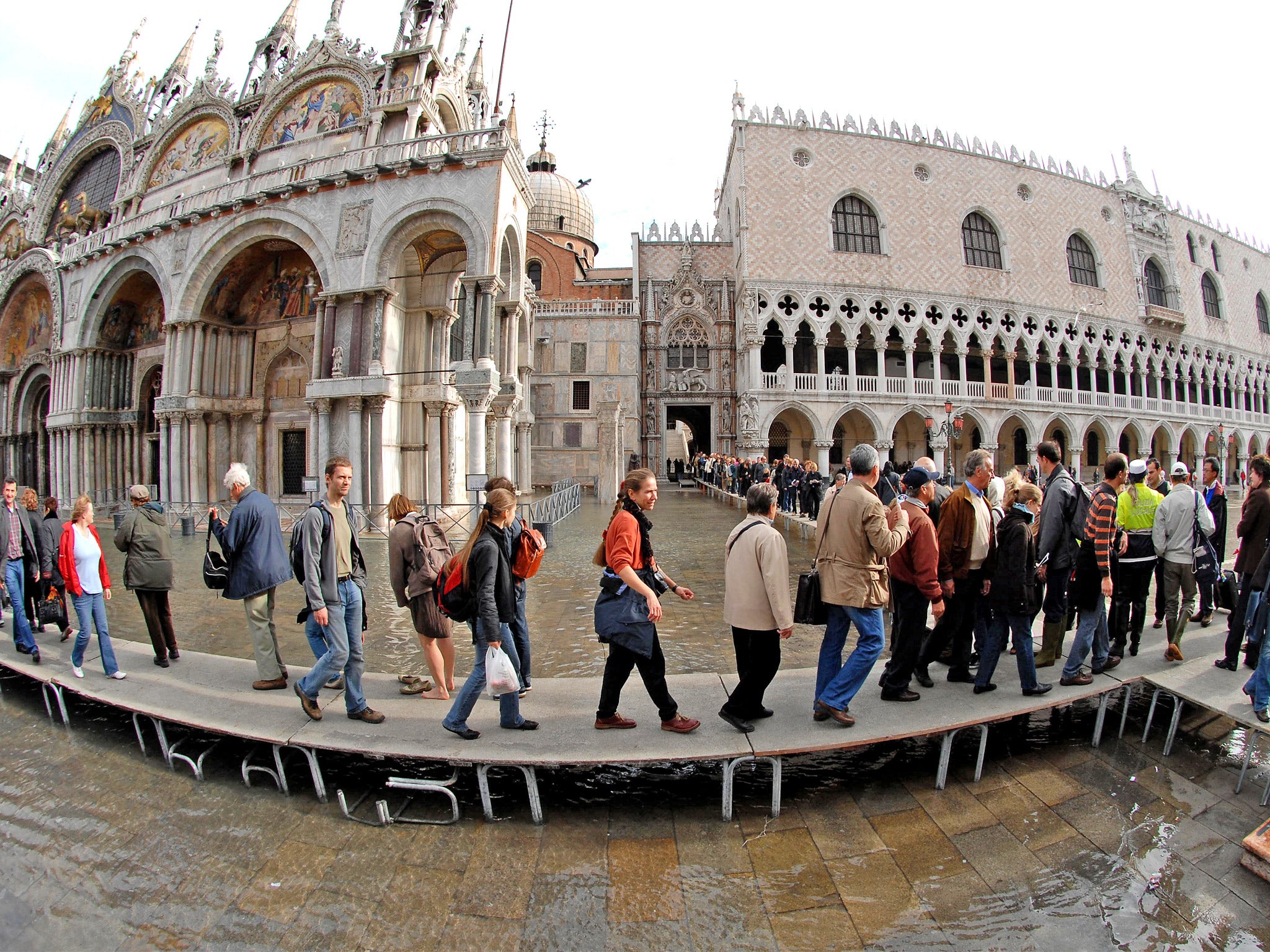 The Moses flood barrier is designed to prevent the sort of flooding that affected St Mark’s Square in October 2008