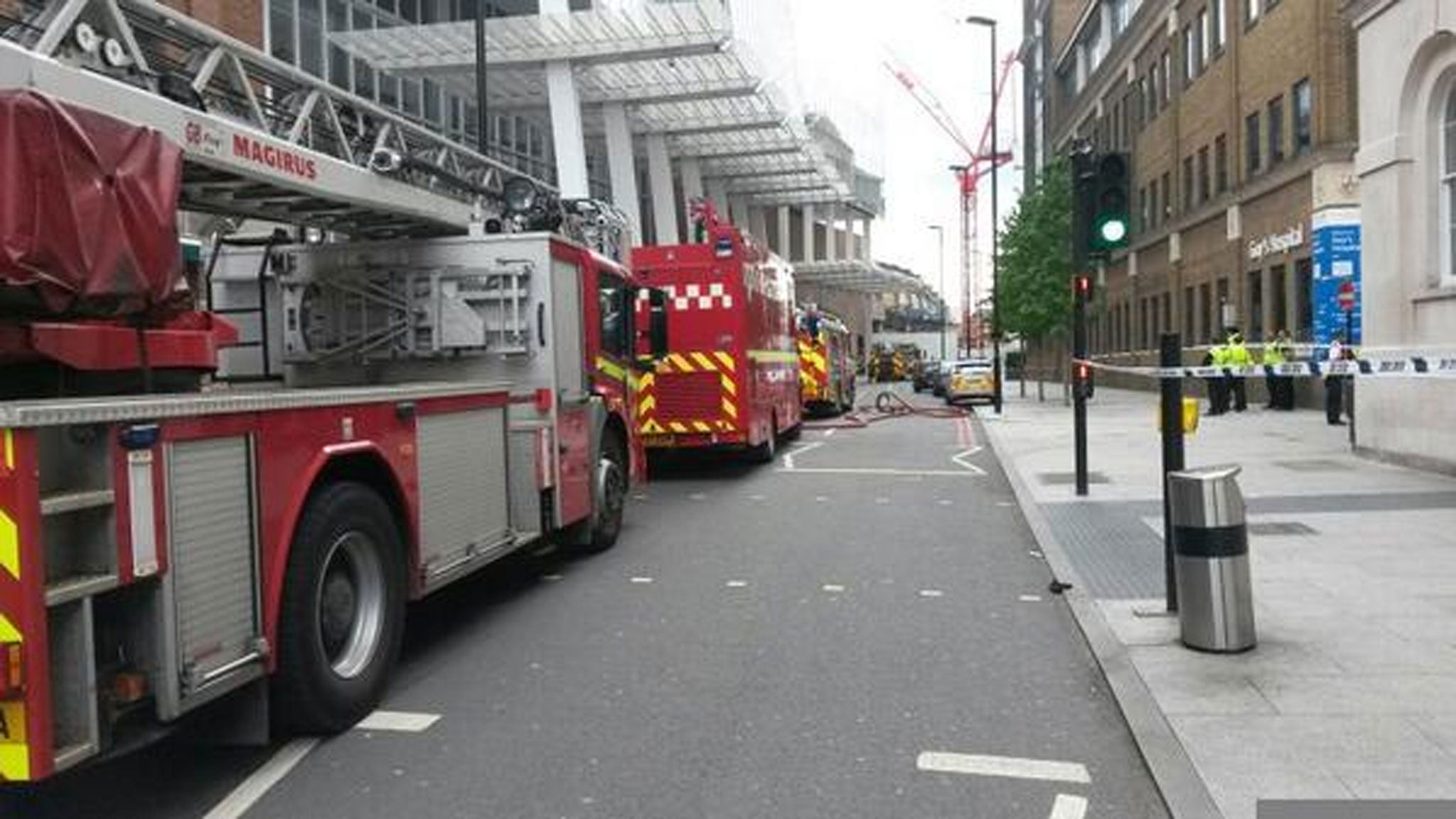 The Metropolitan Police Service's Inspector K J Robbins tweeted this picture saying the force's main role was 'ensuring safe working environment re roads &amp; pedestrians'