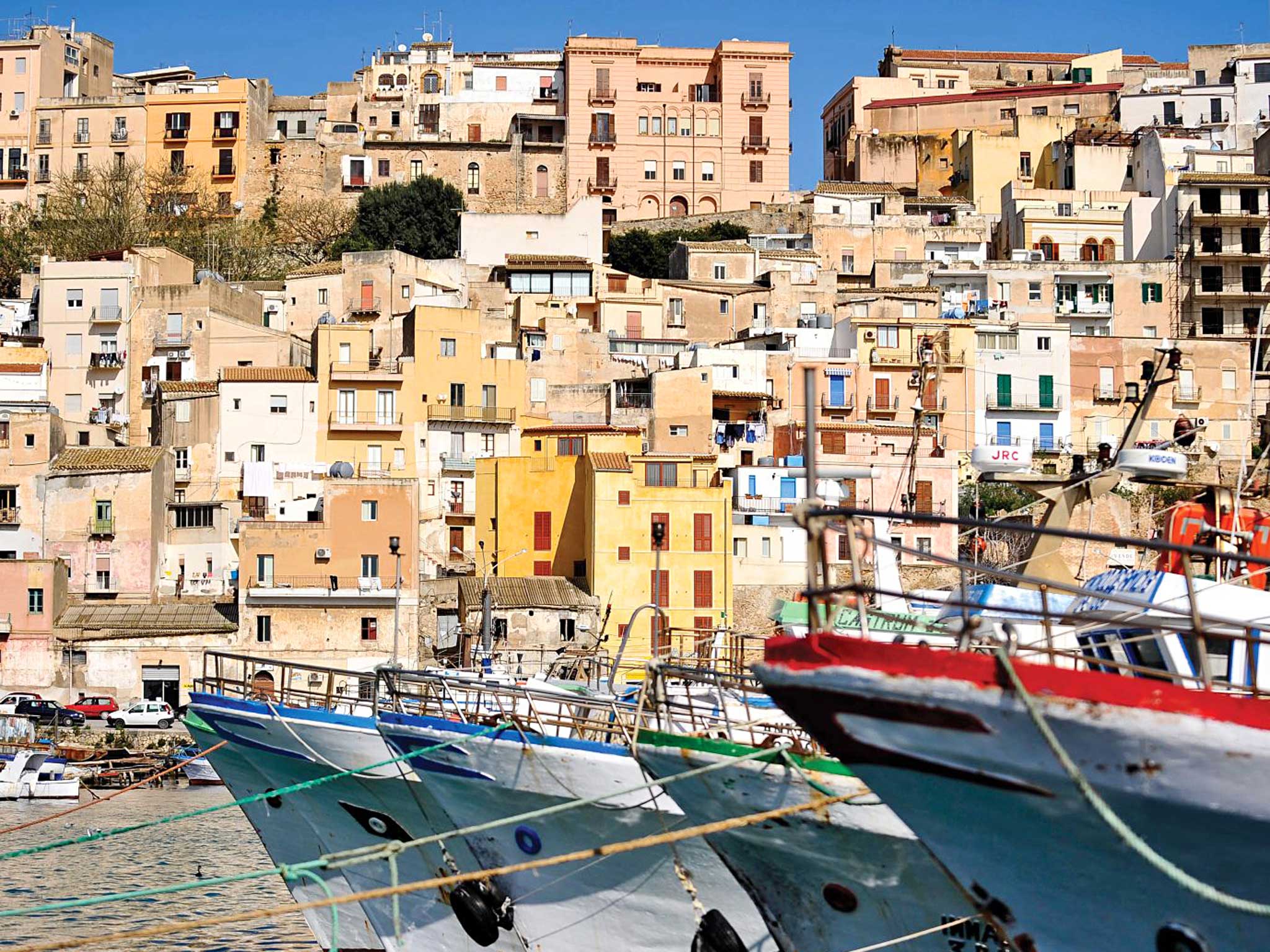 Sea here: the harbour at Sciacca