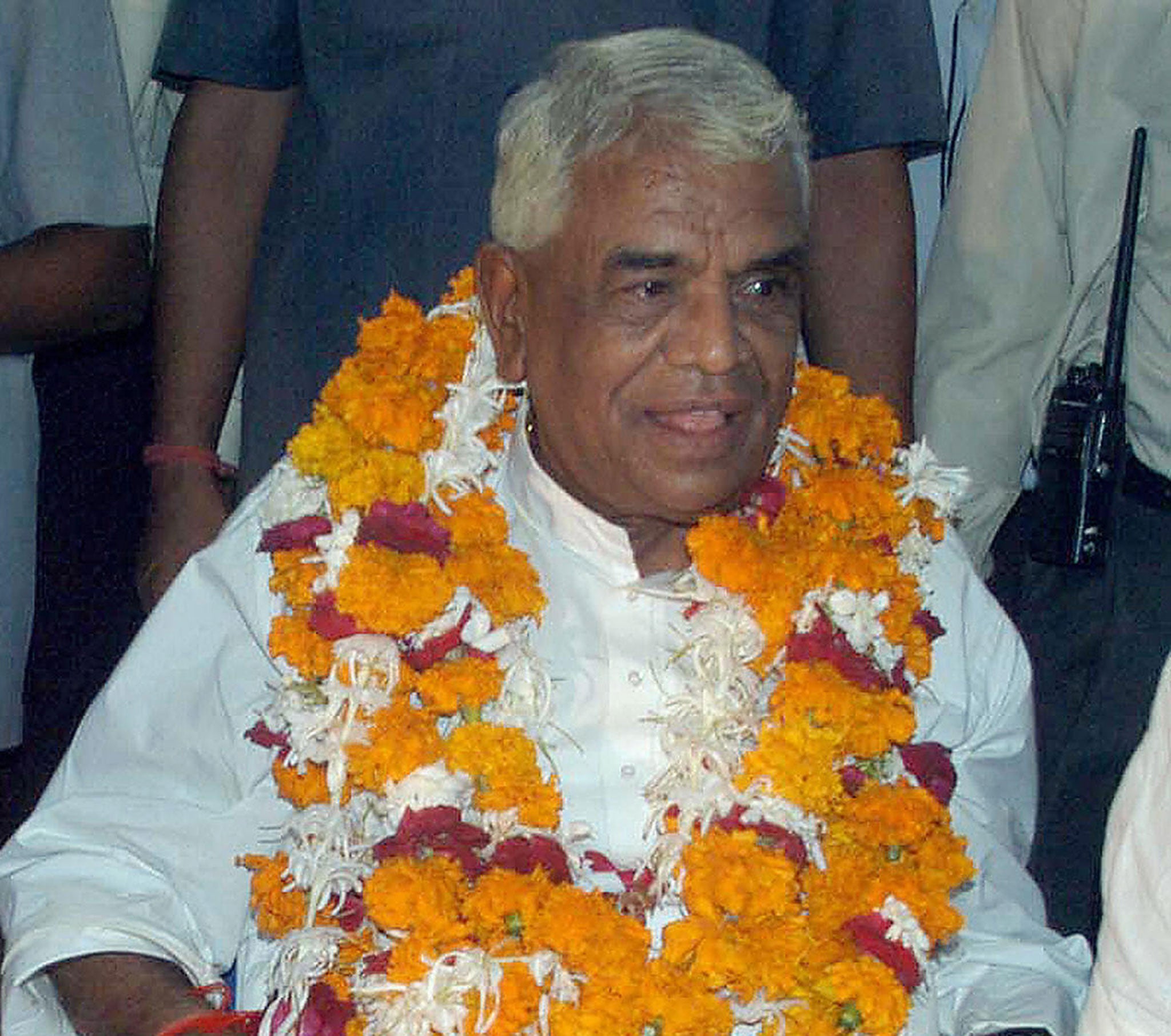 Babulal Gaur pictured at a Bharatiya Janata Party function in Bhopal on 23 August, 2004