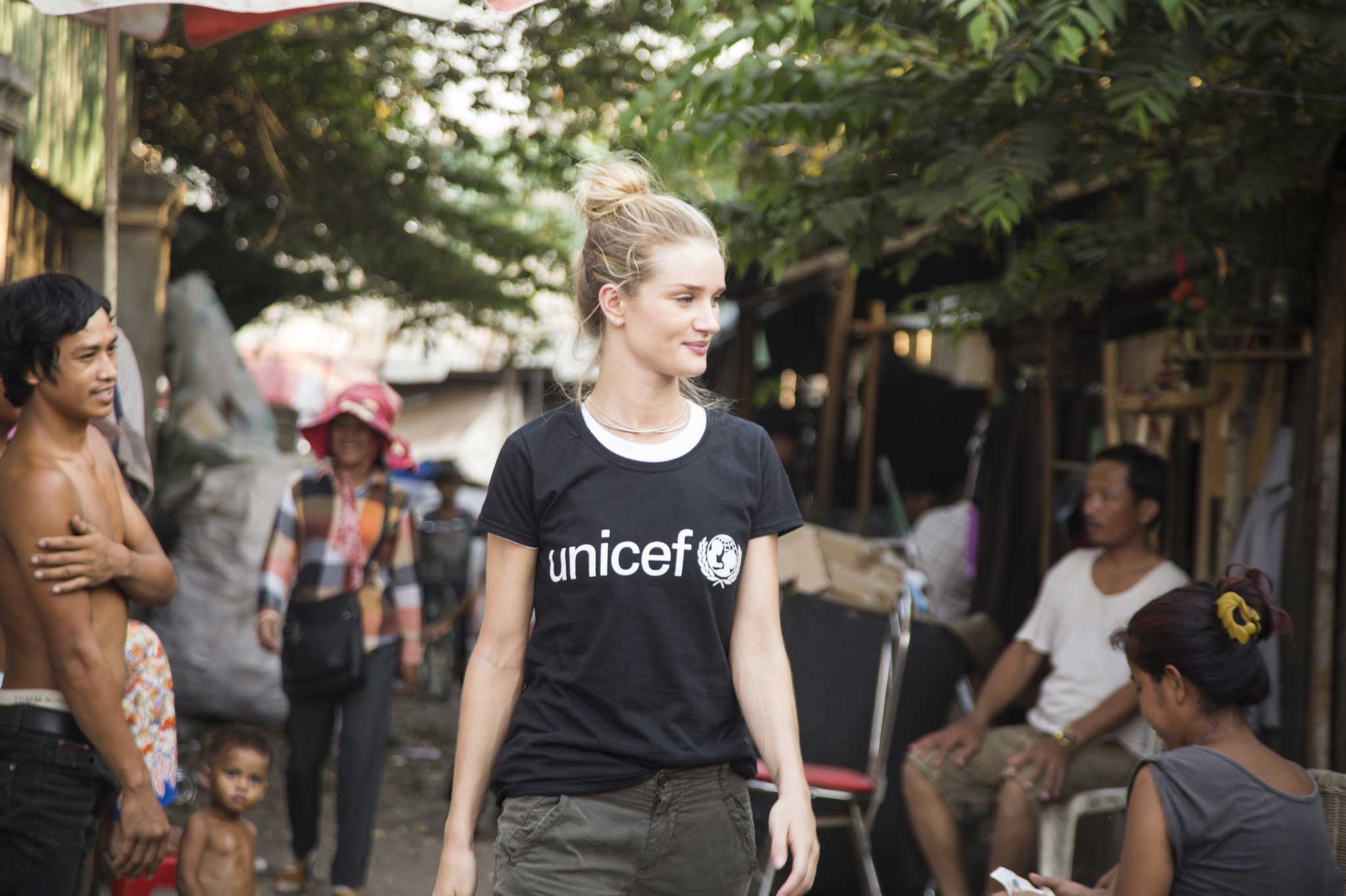 Humbling experience: Rosie visited Phnom Penh in Cambodia for Unicef