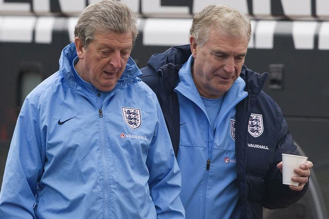 England manager Roy Hodgson (left) pictured with Sir Trevor Brooking