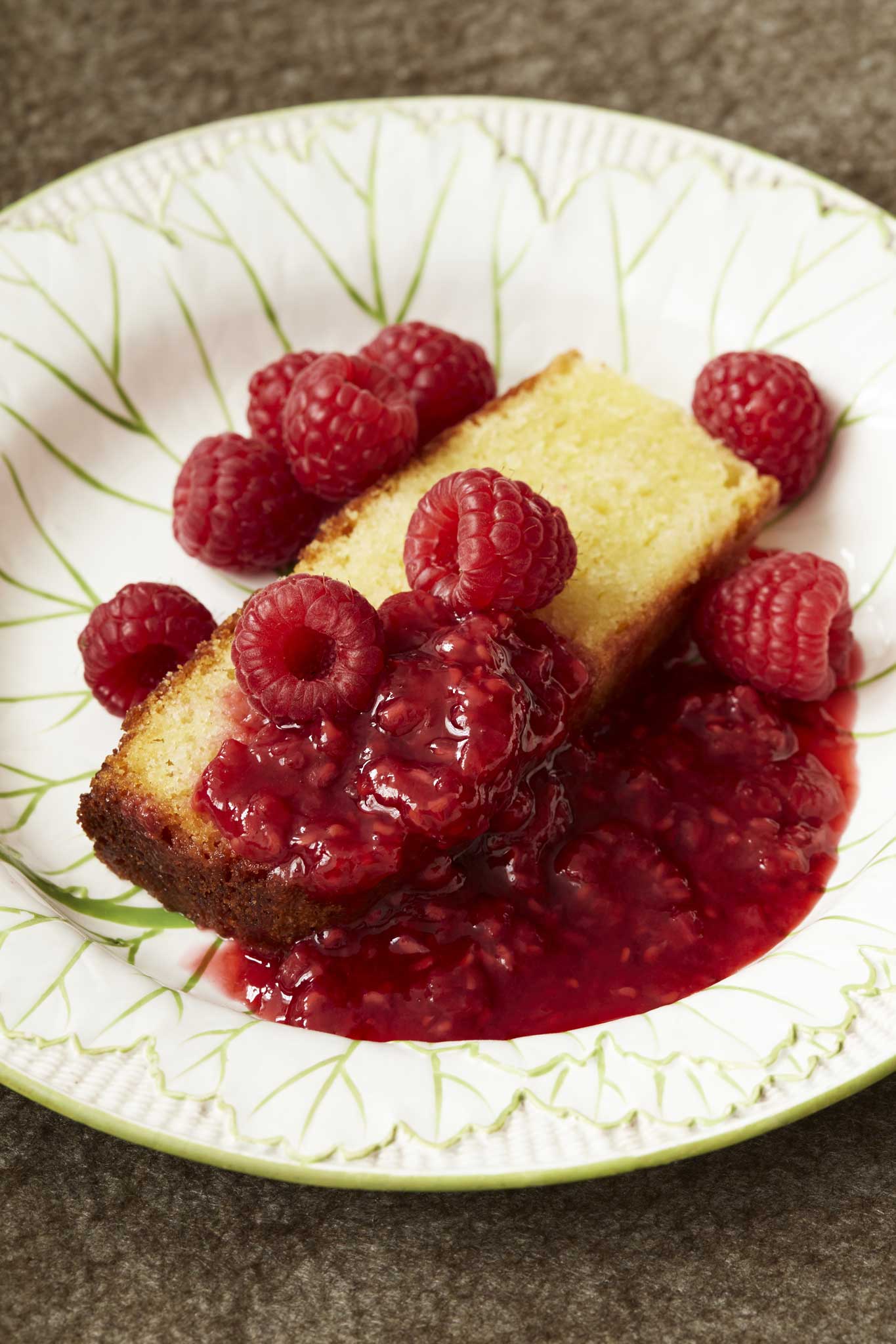 No one needs to feel too guilty about nibbling on Mark's rapeseed oil cake with raspberries