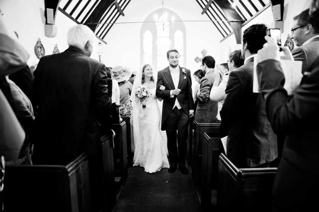 Will Dean walks down the aisle with wife Gemma