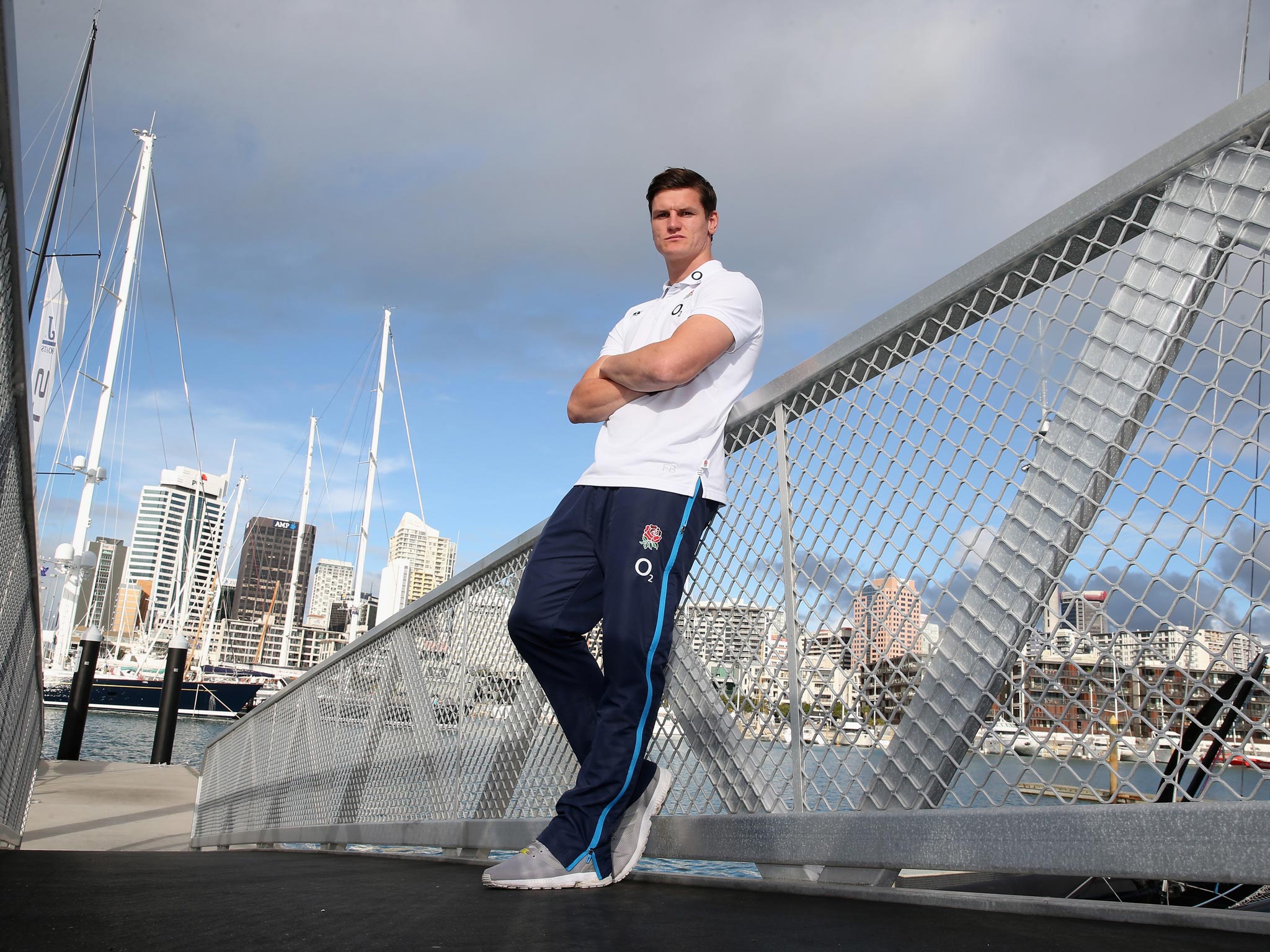 Freddie Burns enjoys the harbour at Auckland after almost burning his bridges back
home at Gloucester last season