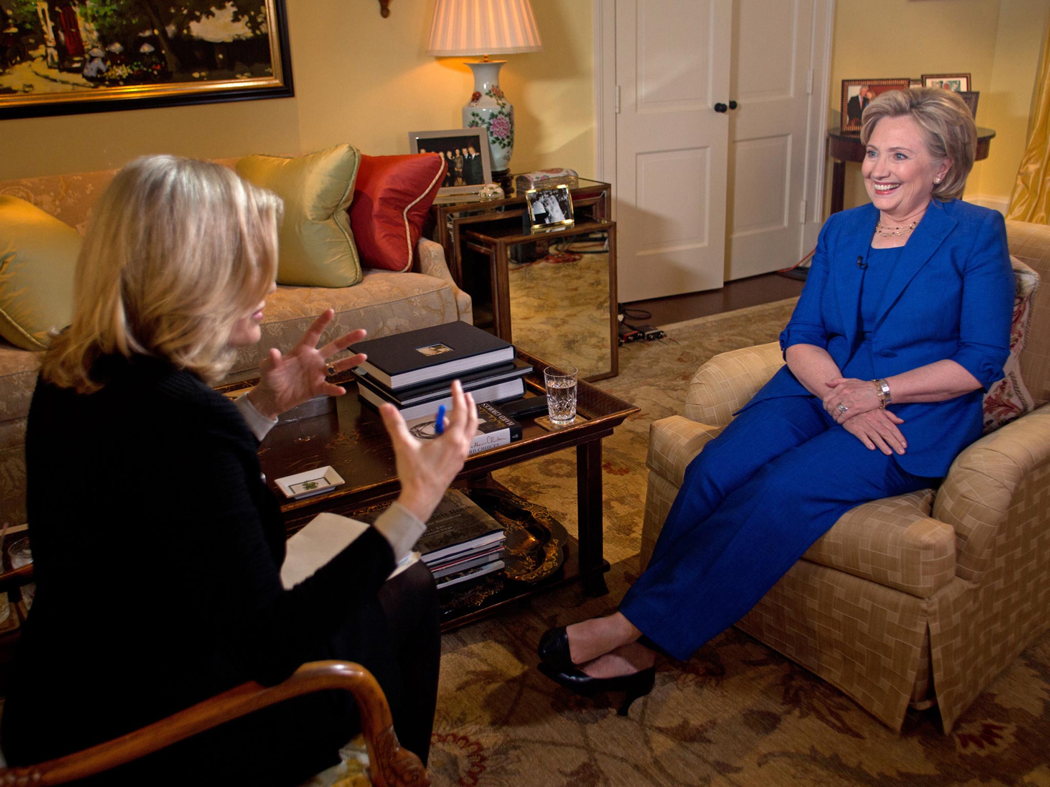 ABC's Diane Sawyer interviews Hillary Clinton at her home in Washington, D.C.