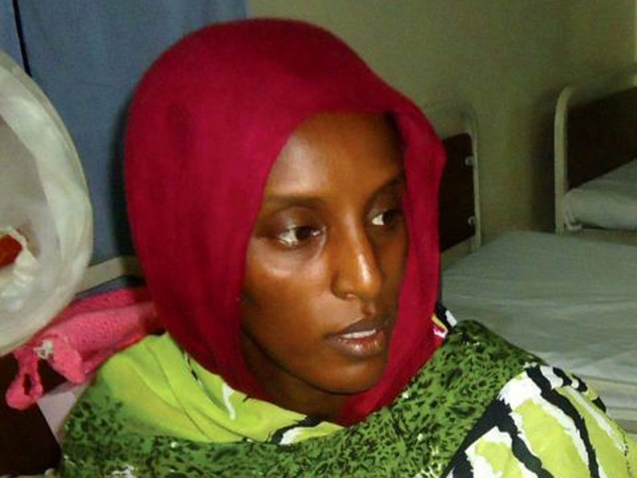 Meriam Ibrahim pictured in prison, where she gave birth to a daughter last month 