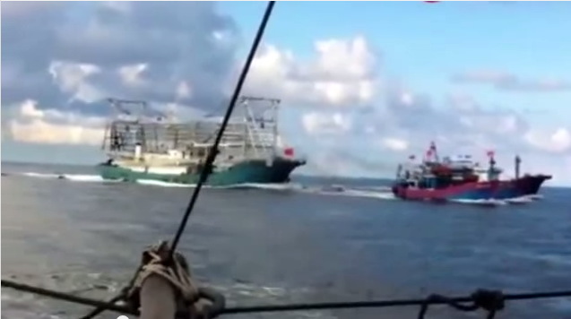 The Chinese ship chased down two small fishing boats befor hitting one