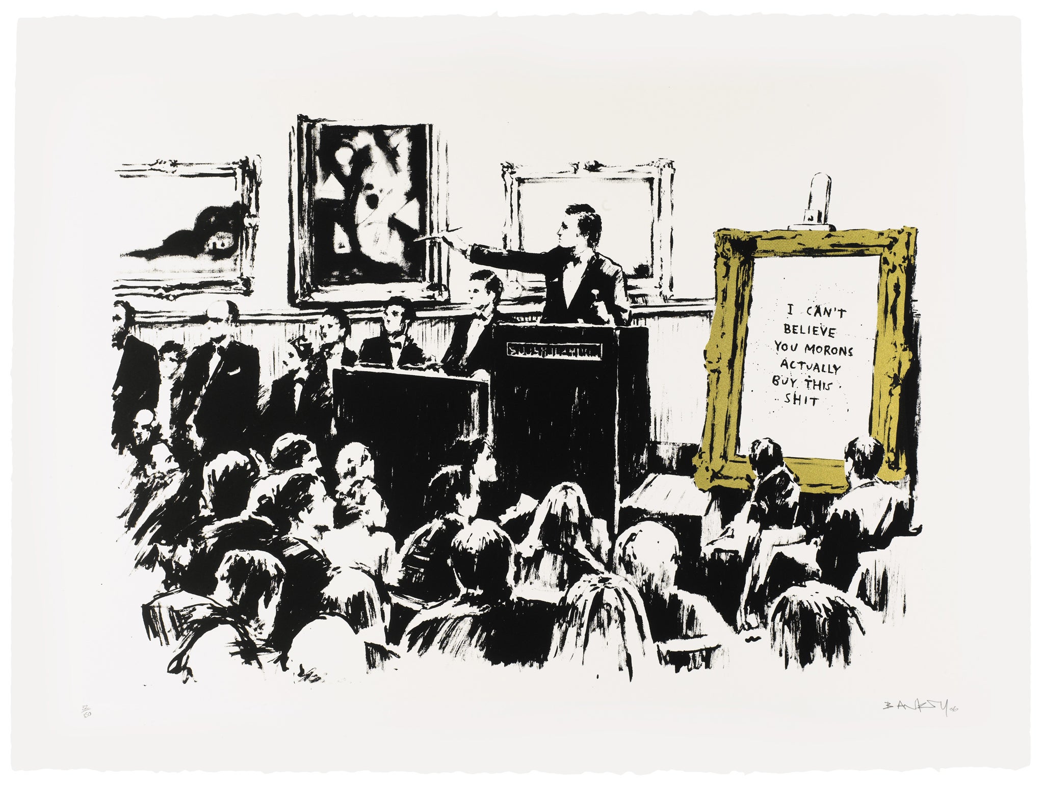 Banksy's 'Morons' sums up his attitude to the commercial art world