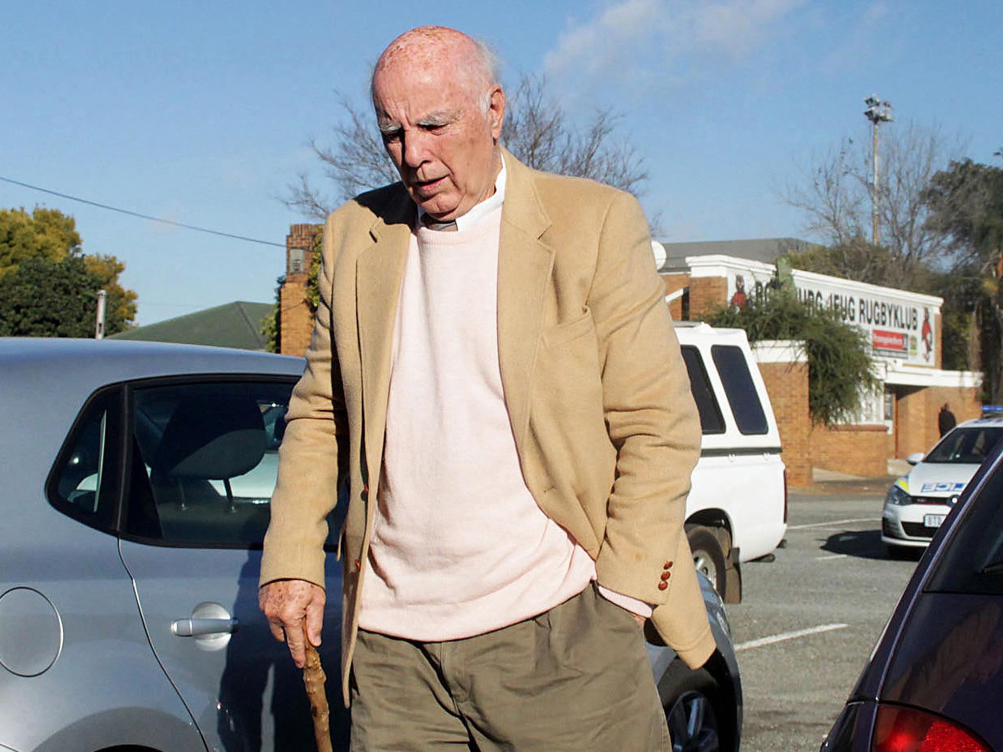 Bob Hewitt, the former Grand Slam doubles champion and one-time tennis hall of famer, is seen outside the magistrates court in Boksburg, South Africa
