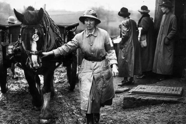 War effort: Women war workers at Cross Farm, Shackleton, Surrey, in 1917