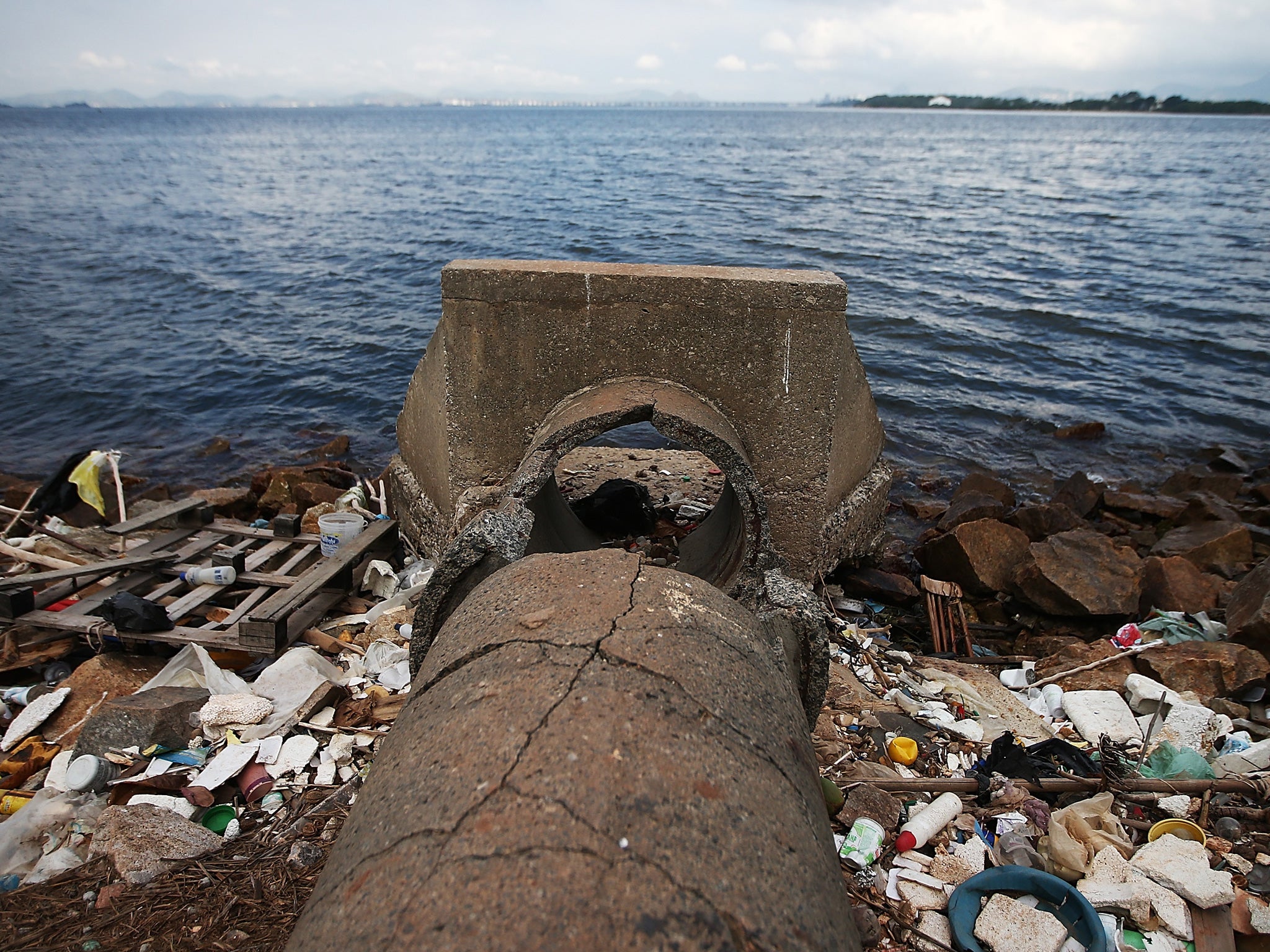 According to the Deputy State Secretary of Environment just 34 percent of Rio's sewage is treated while the remainder flows untreated into the waters. Source: Getty Images