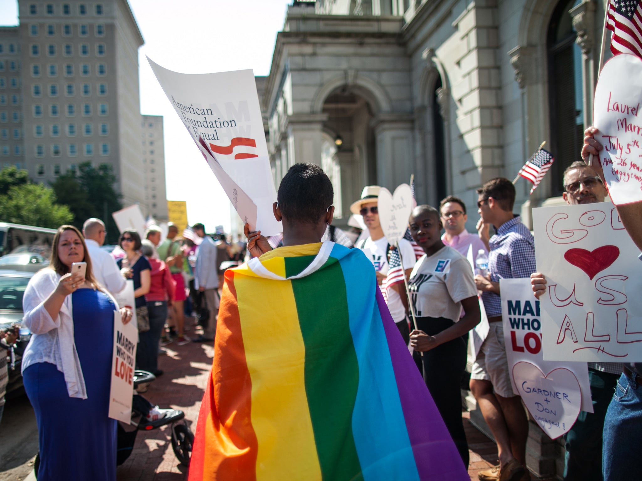 The move comes amid increasing support for gay rights and same sex marriage in much of the US. Source: Zach Gibson/Getty Images