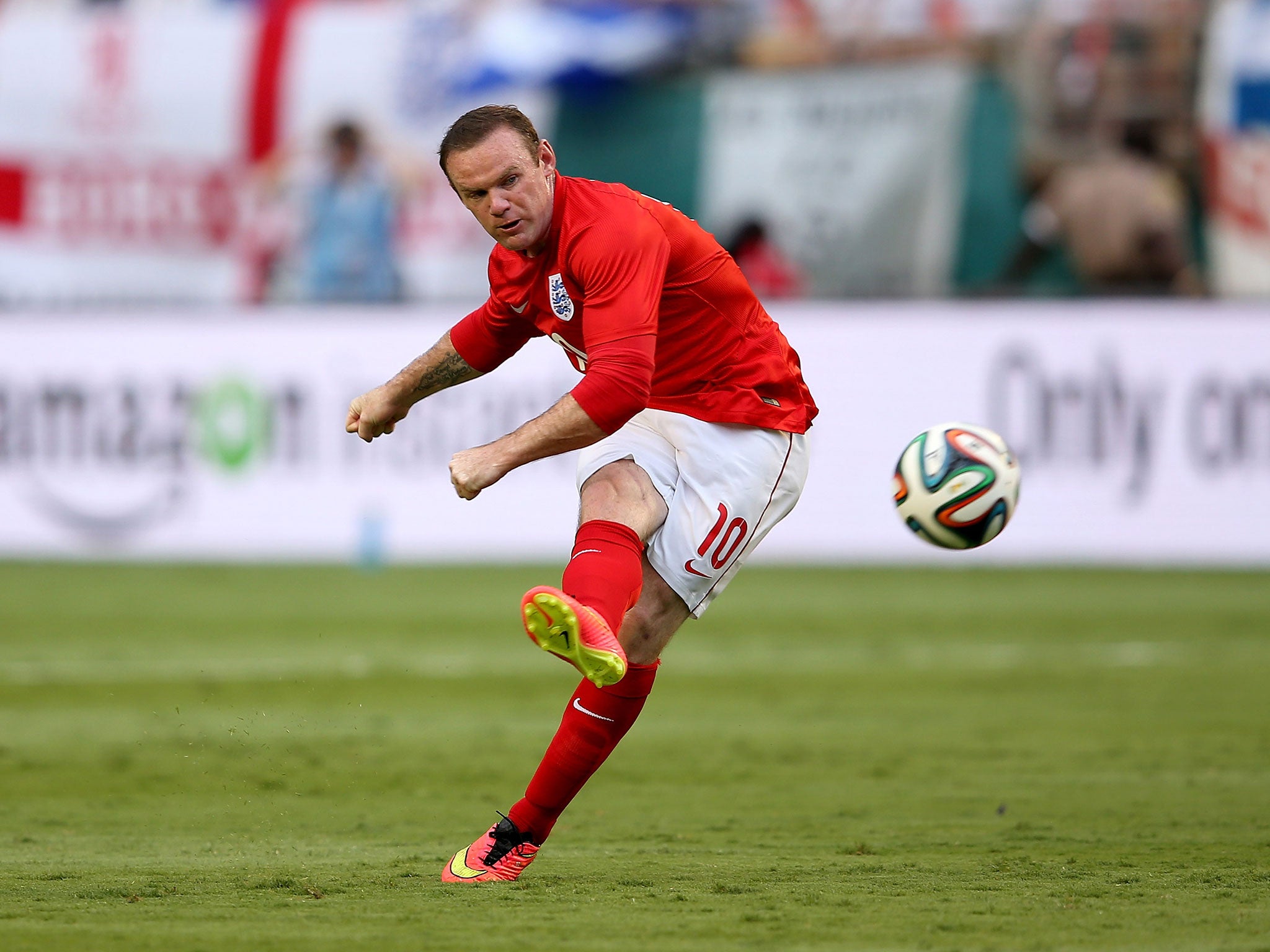Wayne Rooney has an effort on goal during England's 0-0 draw with Honduras