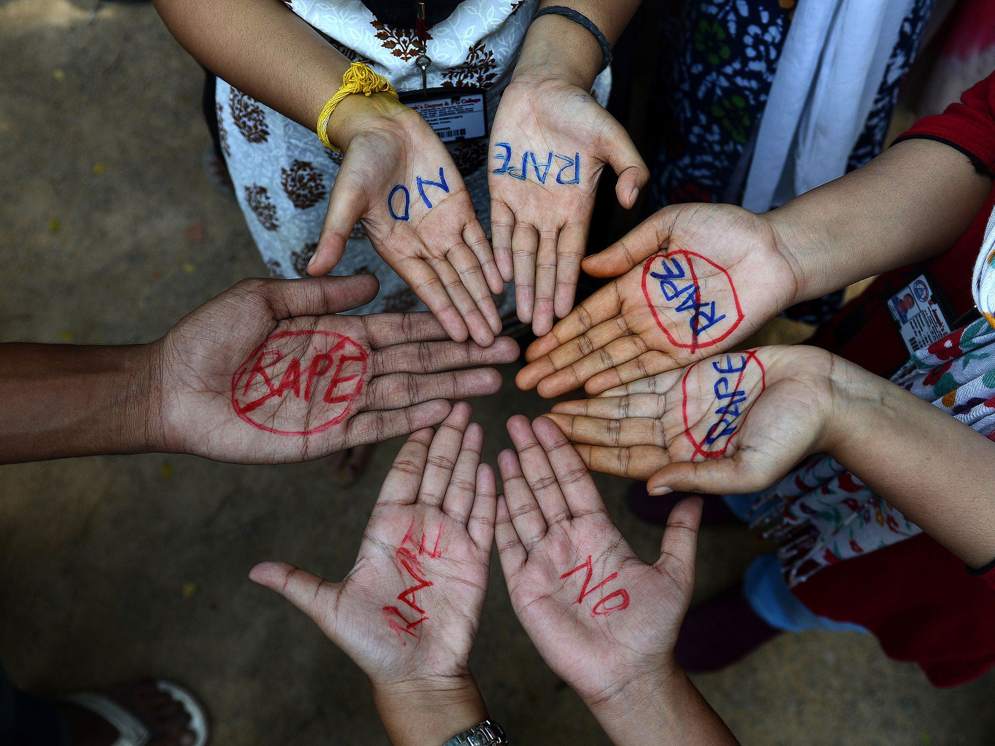 Indian students participate in an anti-rape protest 