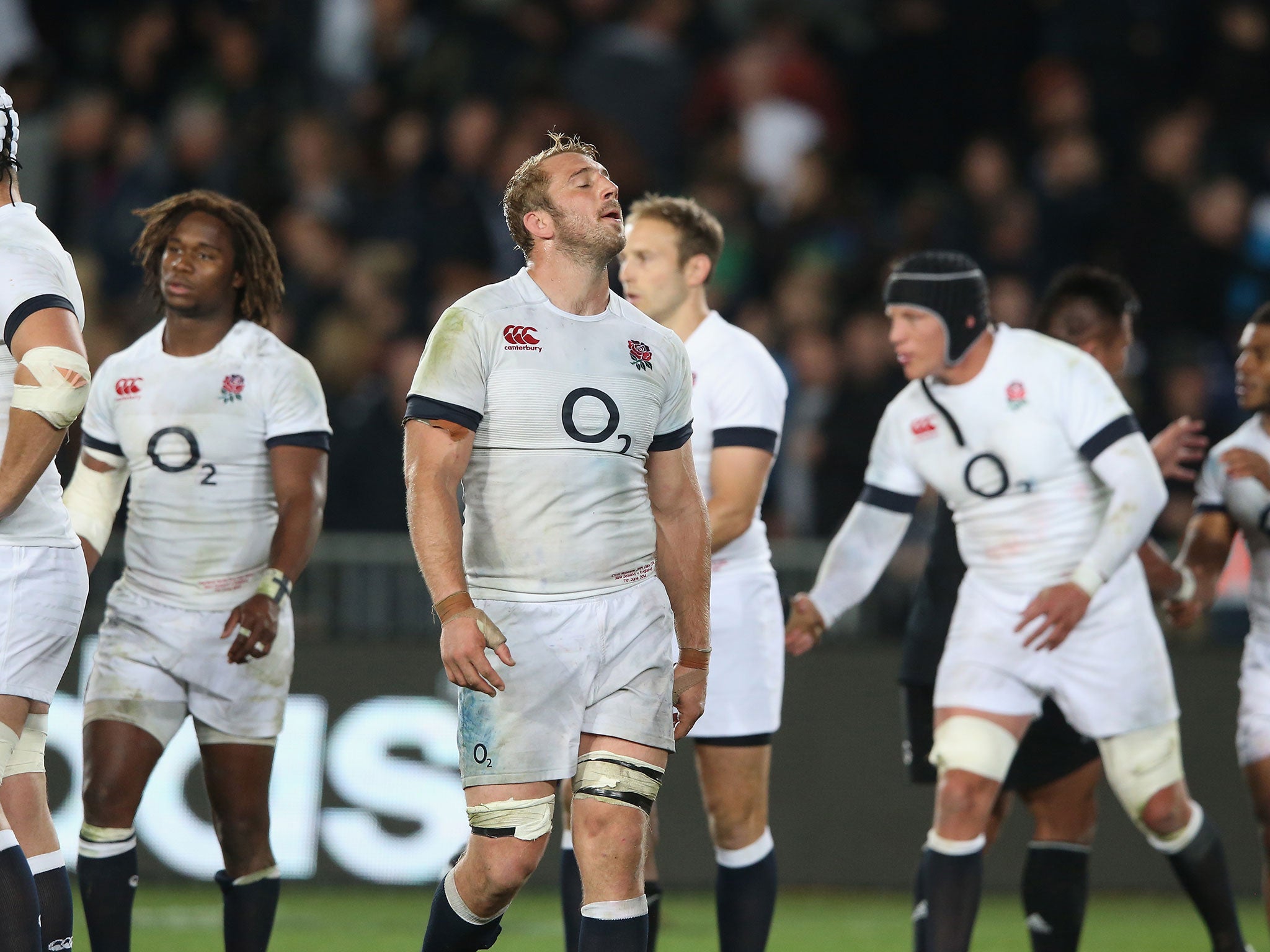 England captain Chris Robshaw looks dejected after the final whistle following the narrow 20-15 loss to New Zealand
