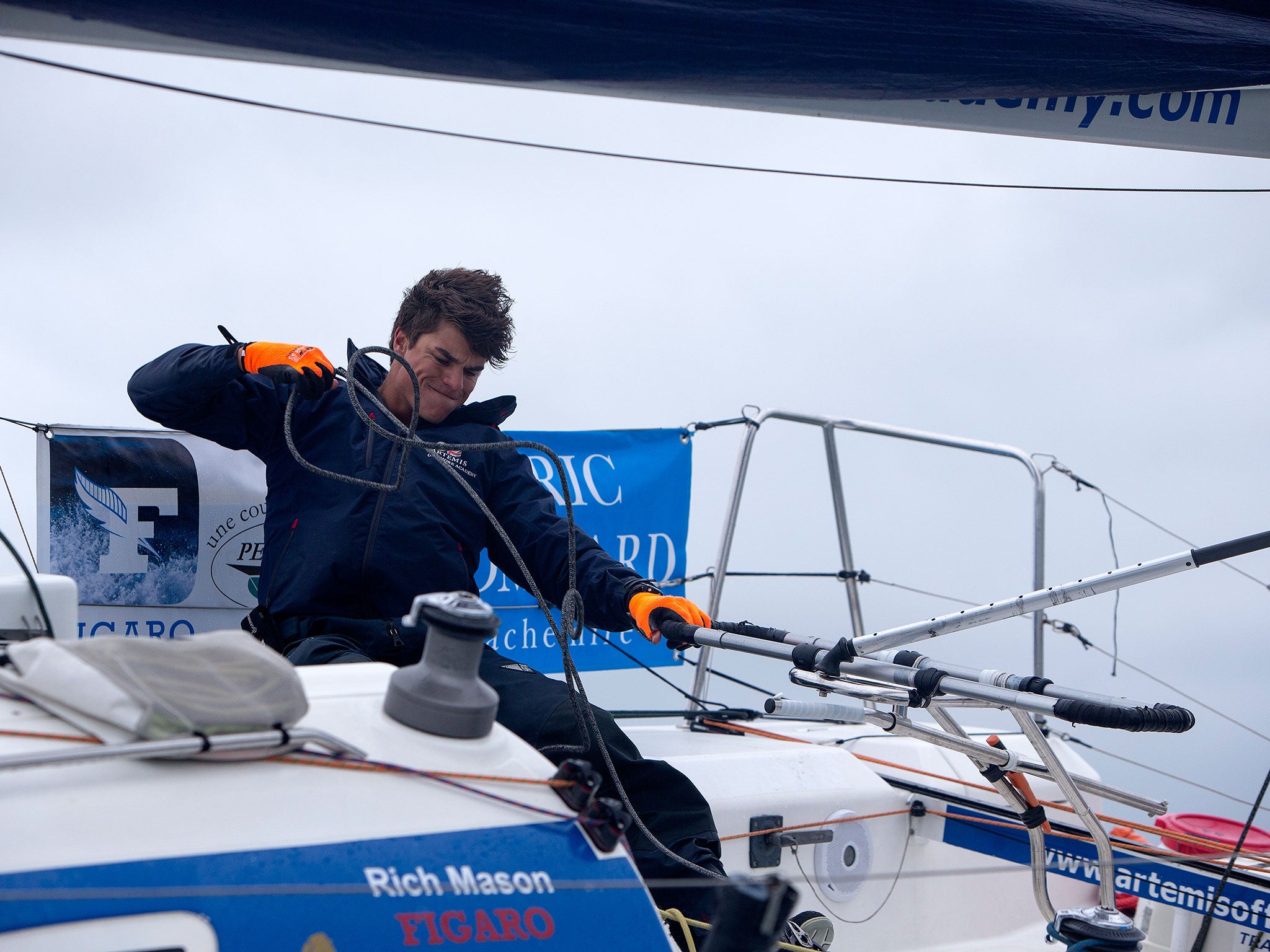 No help for Rich Mason of Weymouth as one of eight Brits starting the first leg of the Figaro solo race from Deauville to Plymouth.