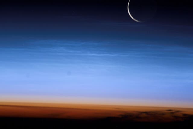 Noctilucent clouds shine only at night, after all the other clouds have left the skies.