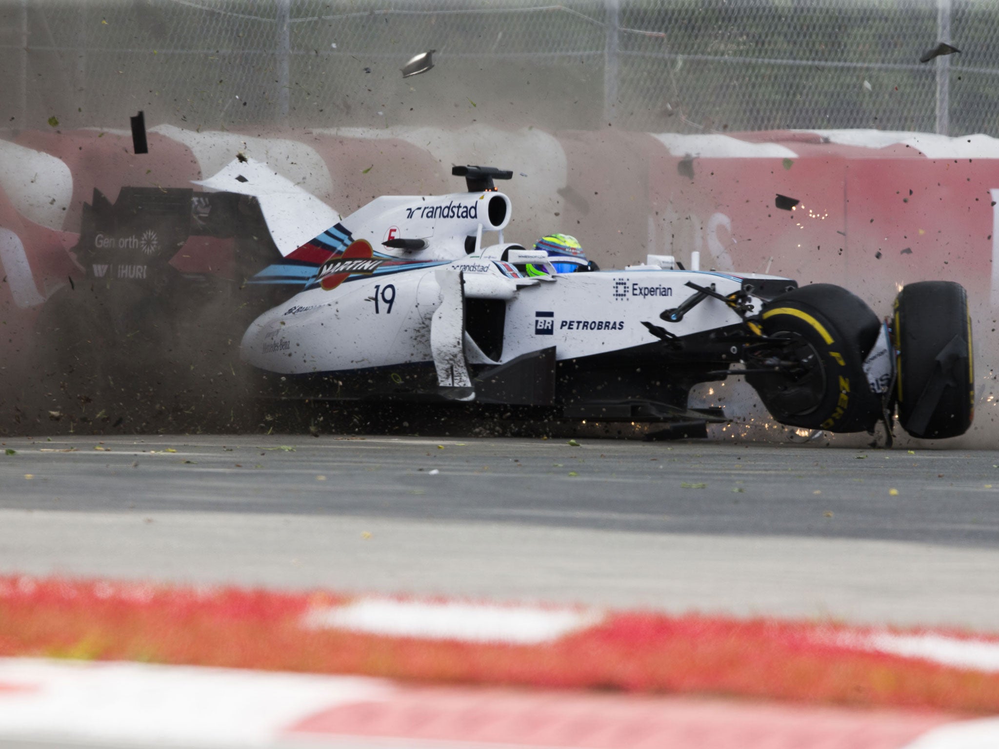 Massa's Williams suffered extensive damage in the collision