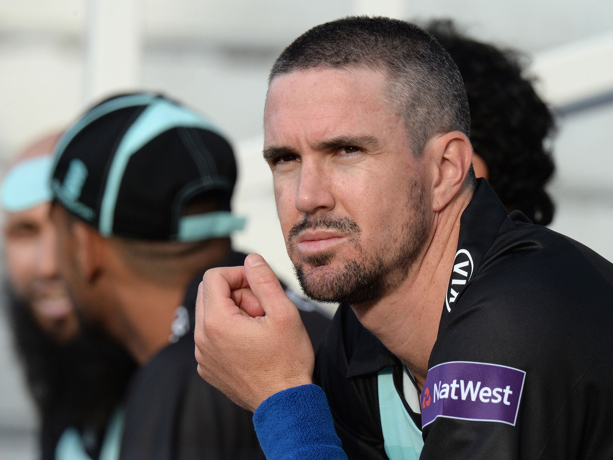 Kevin Pietersen of Surrey sitting on the bench after his innings during the NatWest T20 Blast match between Surrey and Essex Eagles