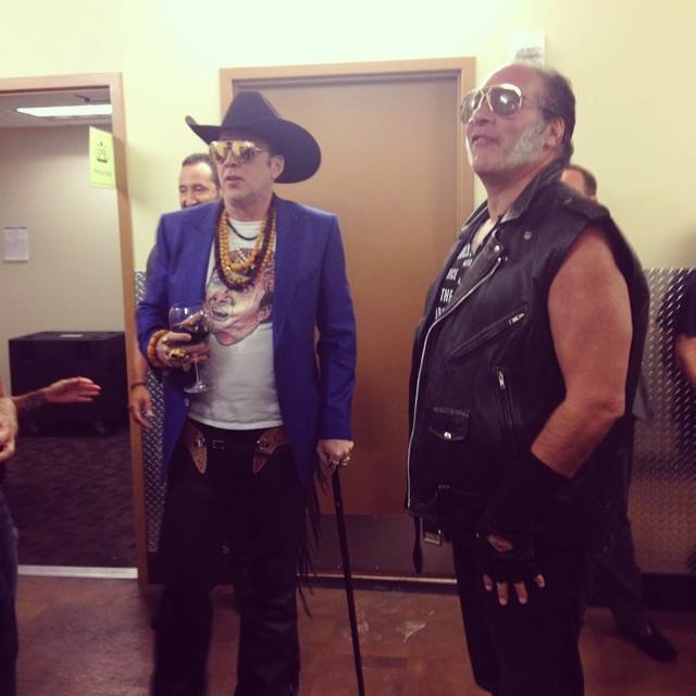 Cage was pictured alongside fellow actor Andrew Dice Clay
