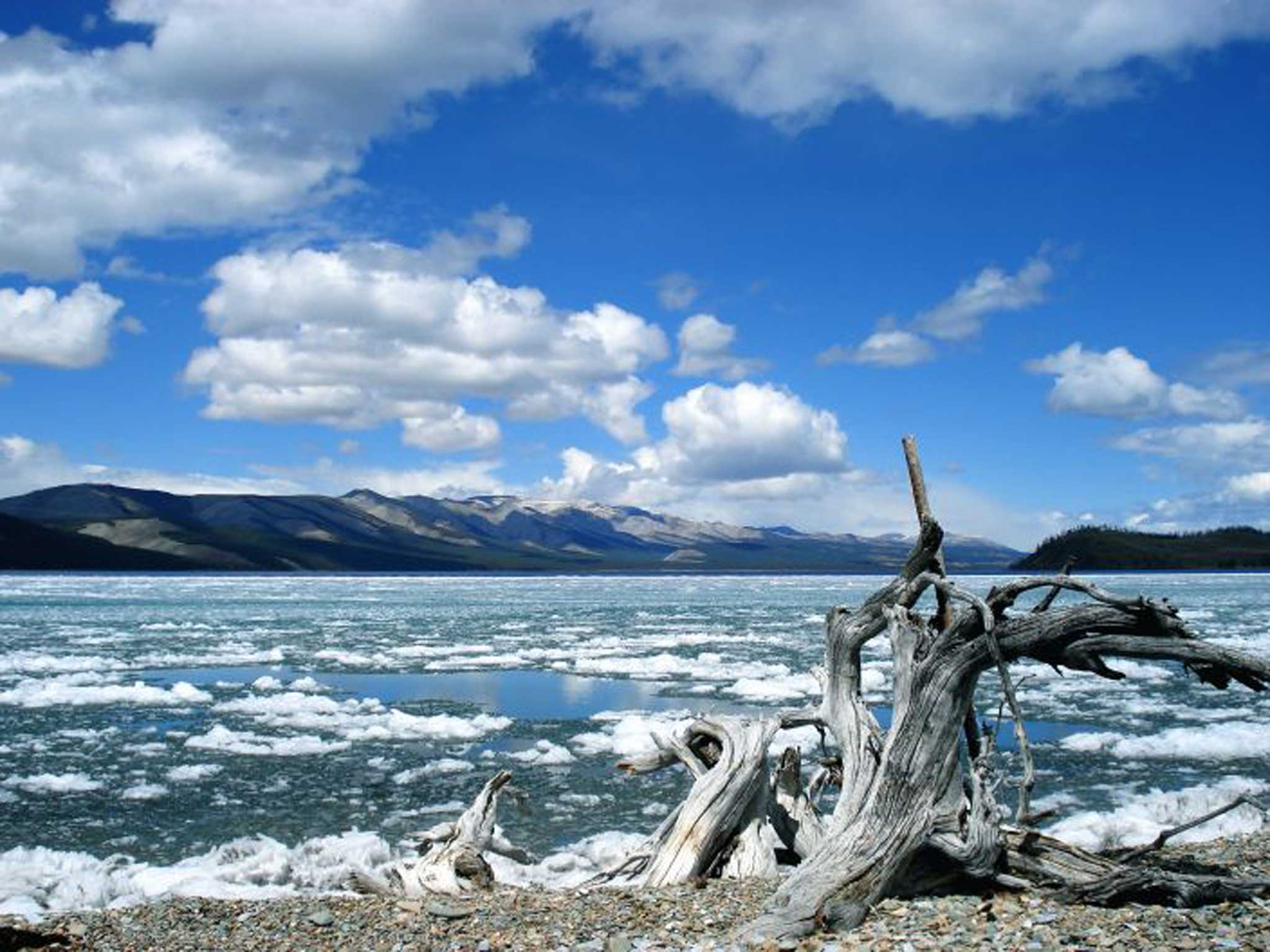 Take it slow: Ed's travels took him to Khovsgul Lake in Mongolia