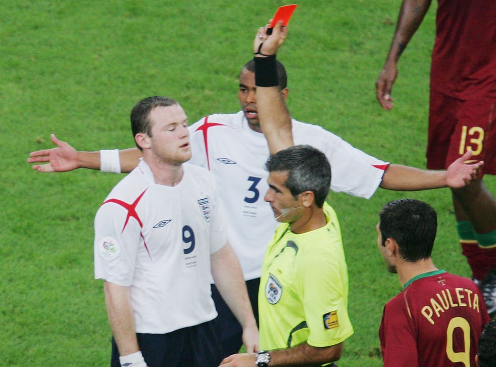 Wayne Rooney was shown a red card at the 2006 World Cup
