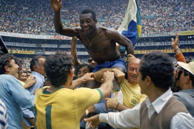Beautiful game: Pelé celebrates after Brazil won the 1970 World Cup final against Italy, 4-1, in Mexico City
