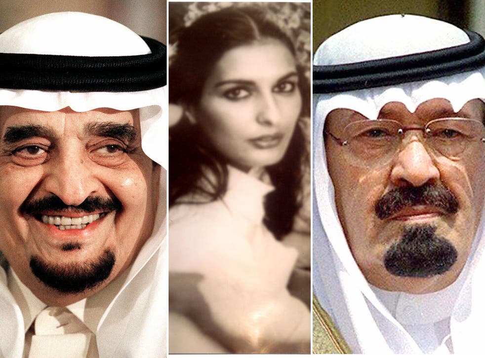 Janan Hahb claims she was married to King Fahd, left, and later offered £12 million in cash by his son, Prince Abdul Aziz, right