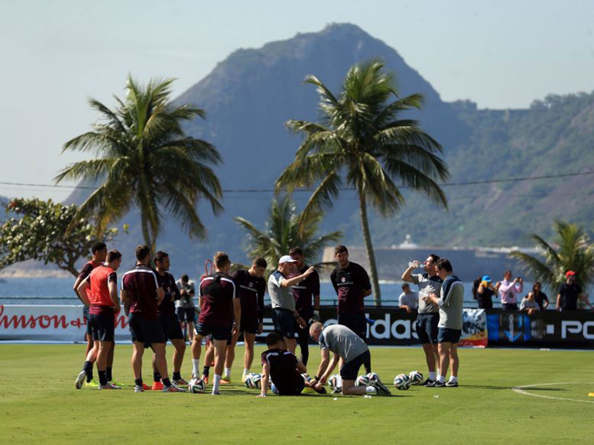 England training at the Urca military base in Rio