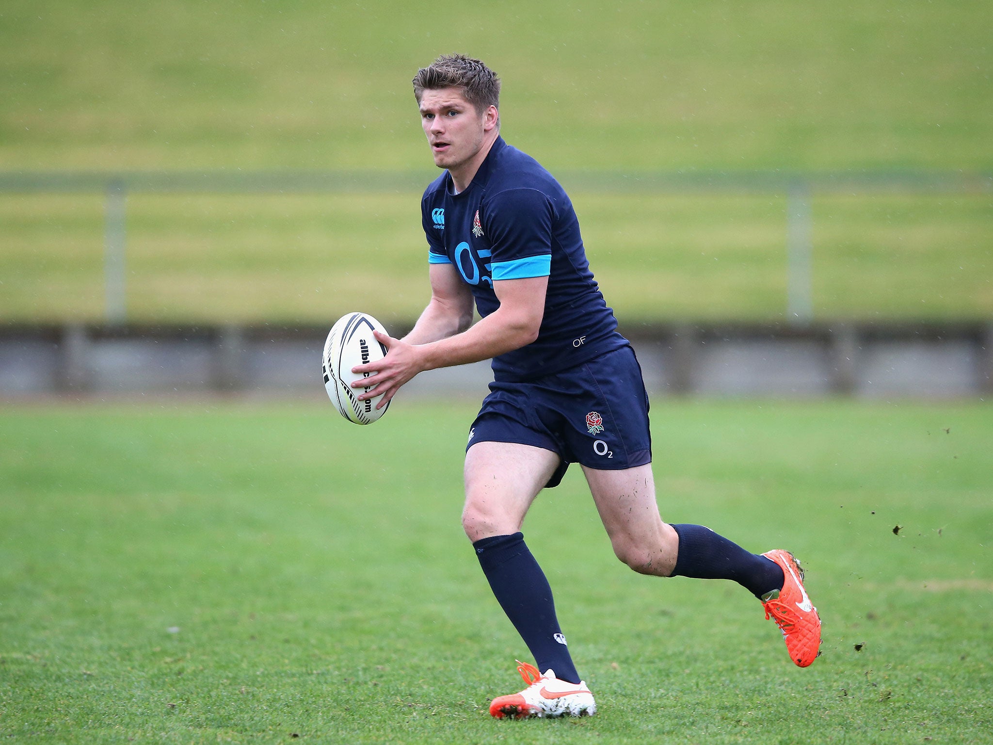 Owen Farrell in training ahead of the second Test between England and New Zealand