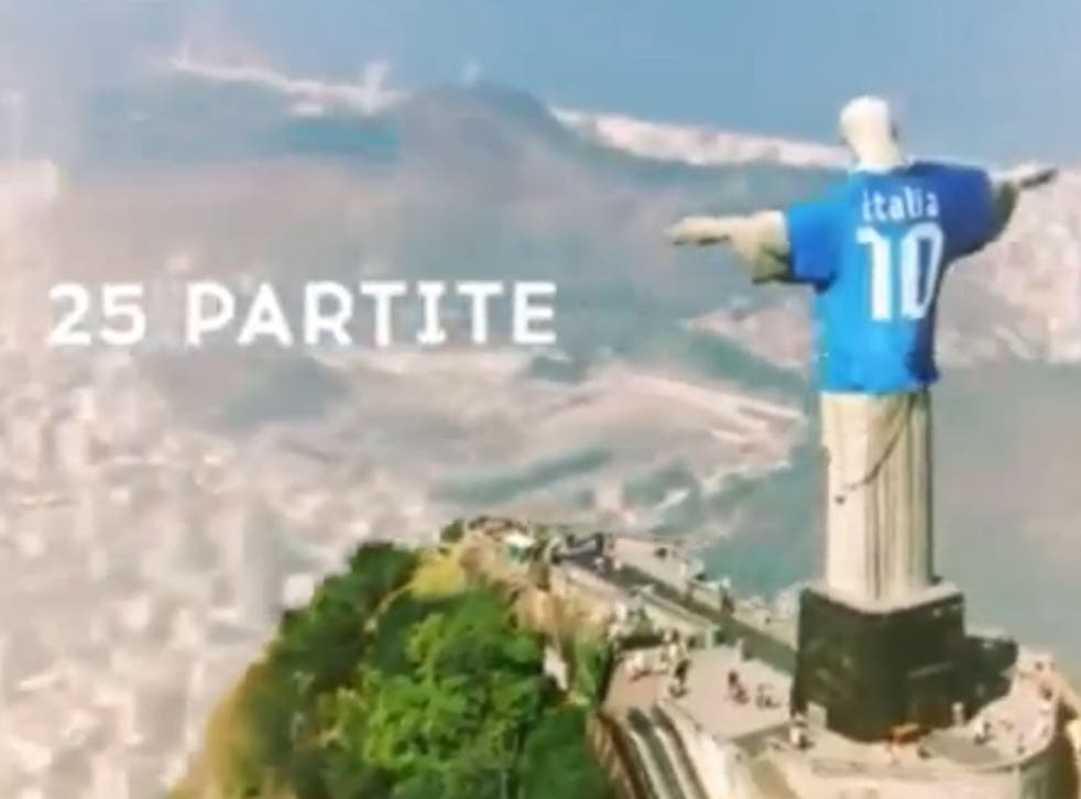 The broadcaster Rai has been threatened with legal action after it showed a trailer for the Brazil World Cup with Christ the Redeemer dressed in an Italy shirt