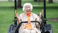 100 year old woman just wants to ride a lawnmower for her birthday