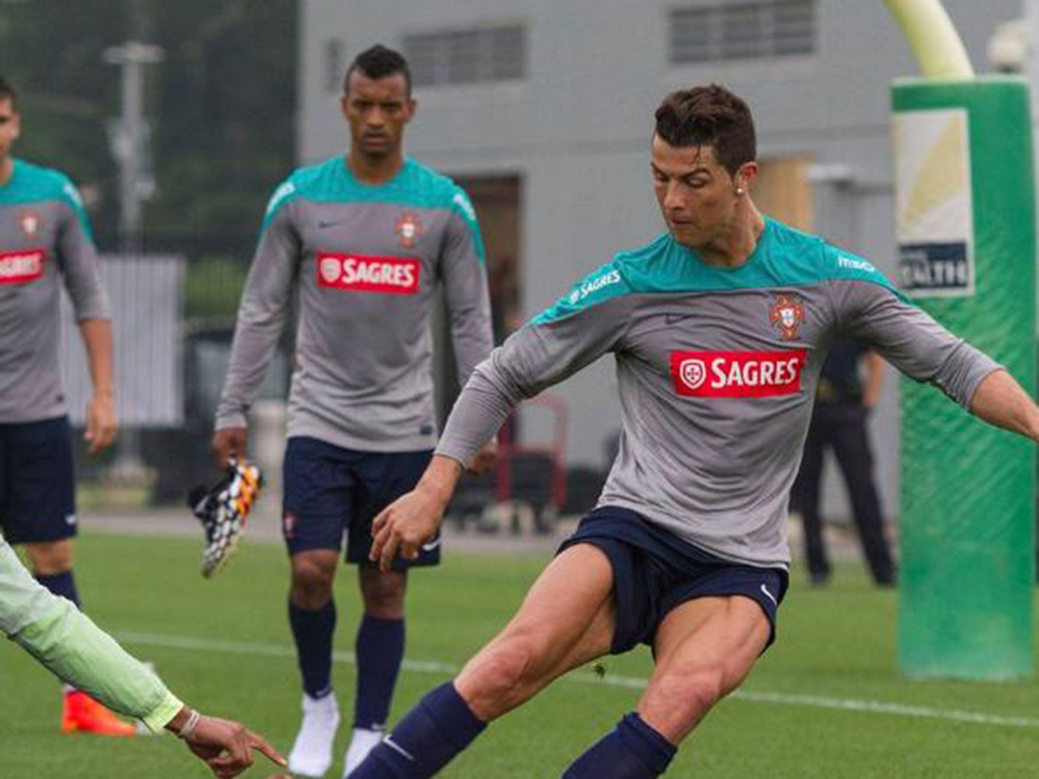 Cristiano Ronaldo in training with Portugal