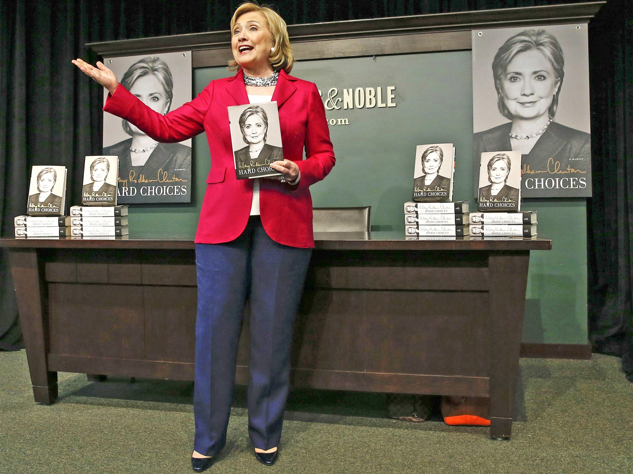 Hillary Clinton was met with enthusiastic supporters excited for a potential campaign at Barnes & Noble in Union Square, New York