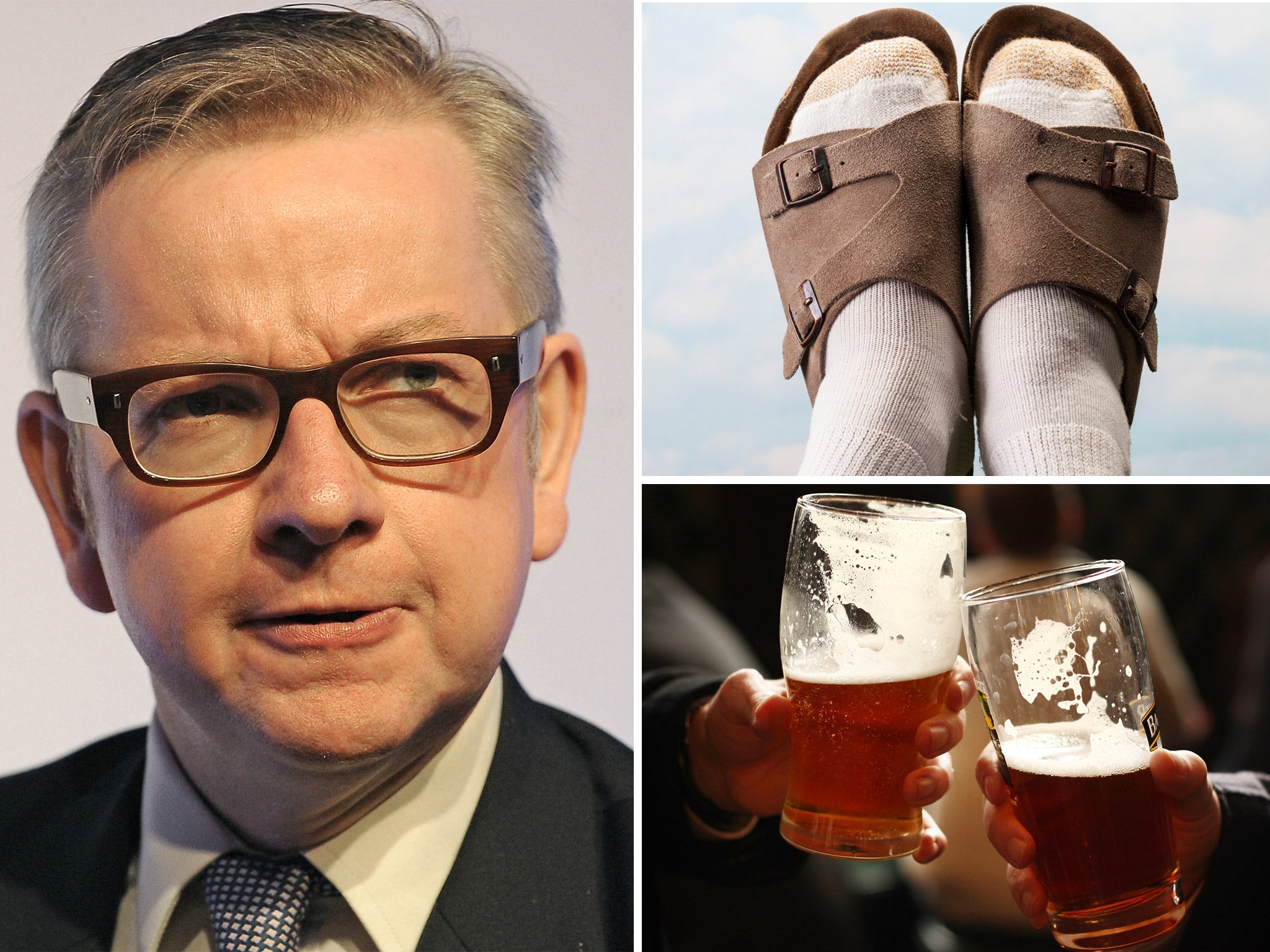 Socks and sandals and warm beer were among the British values suggested by Twitter users in response to Michael Gove's announcement