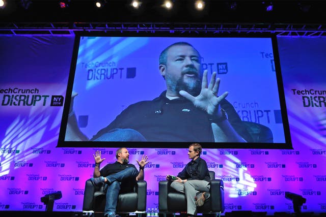 Vice co-founder Shane Smith (left) with TechCrunch journalist Ryan Lawler at a recent event in New York