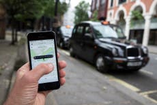 Uber registrations 'increase 850%' as black cab drivers stage London