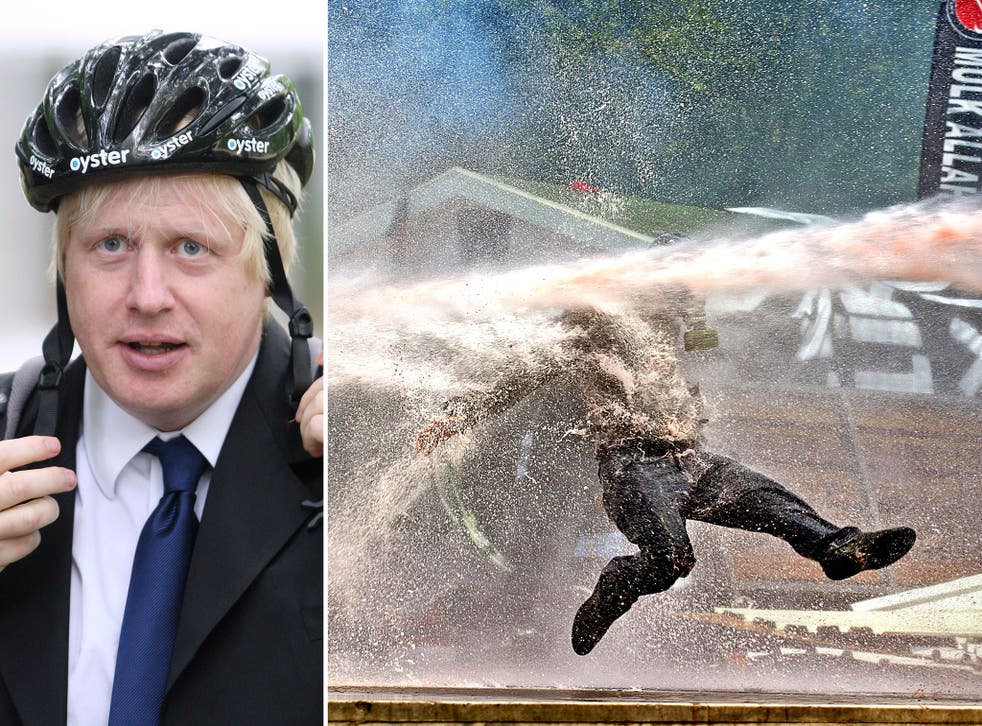 London Mayor Boris Johnson has agreed to be blasted by water cannon