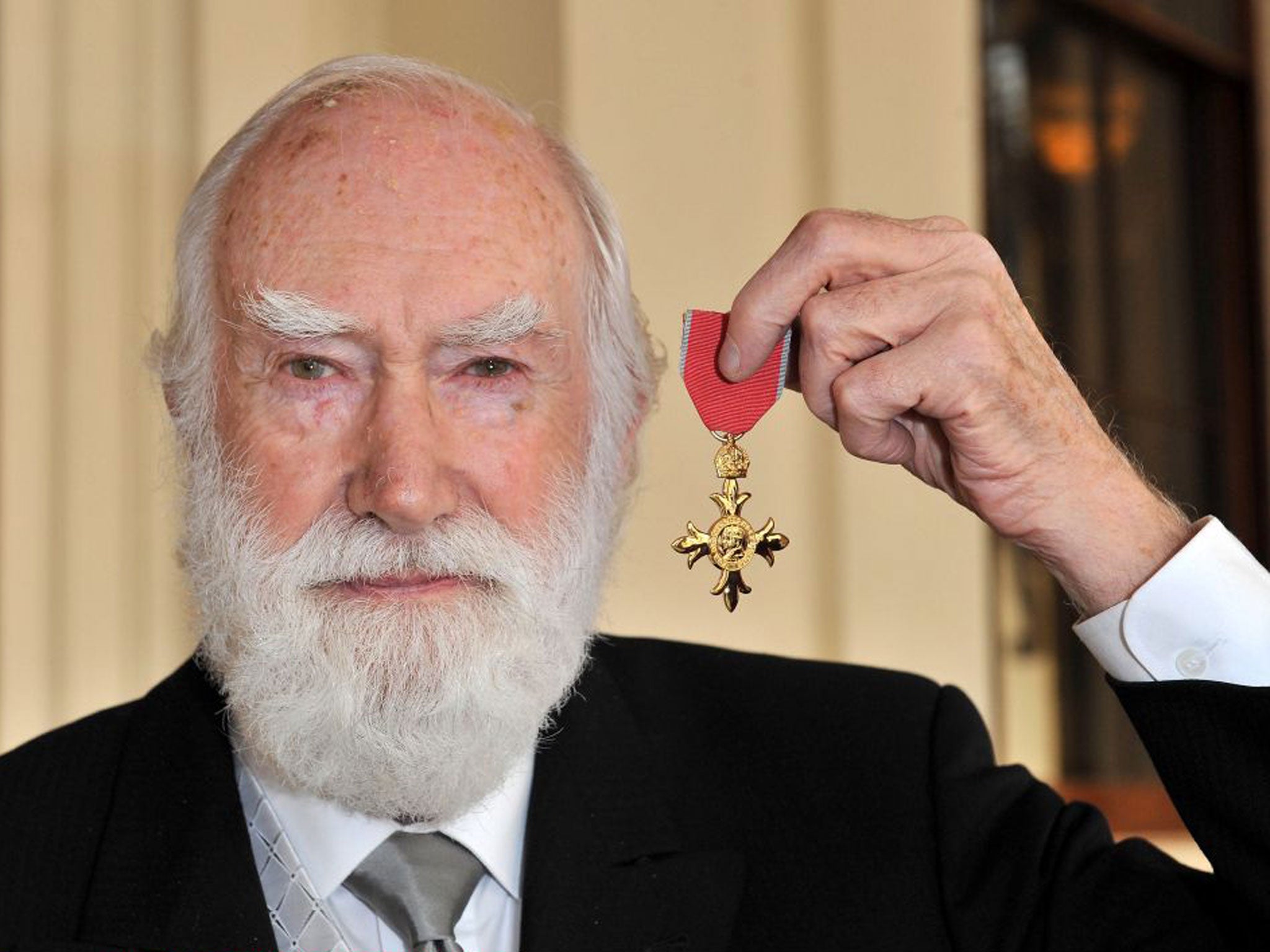 Eric Hill with his OBE in 2008