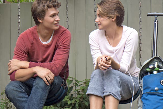 In the swing: Ansel Elgort and Shailene Woodley in the film of John Green’s ‘The Fault in Our Stars’