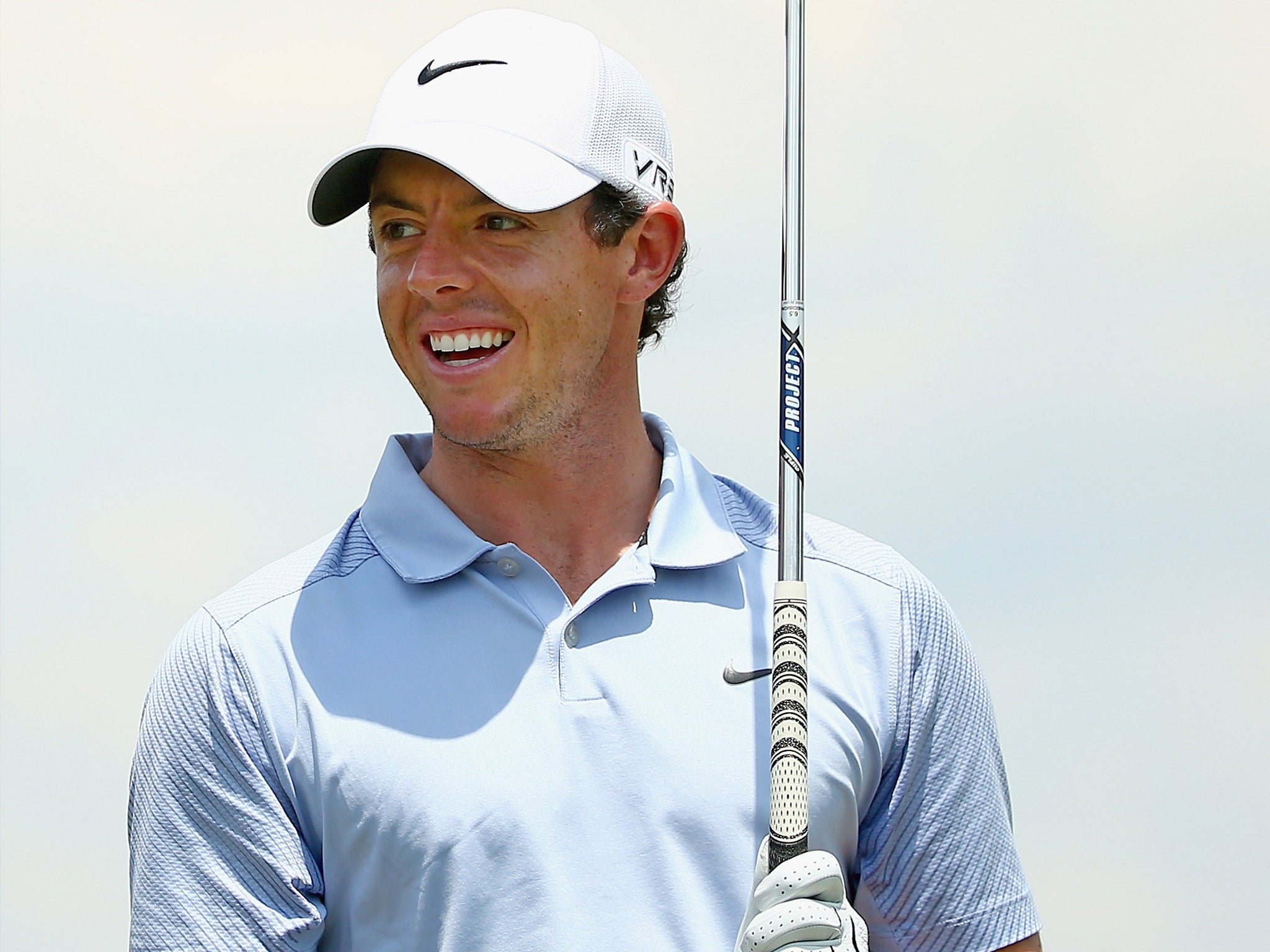 A smiley Rory Mcilroy during practice