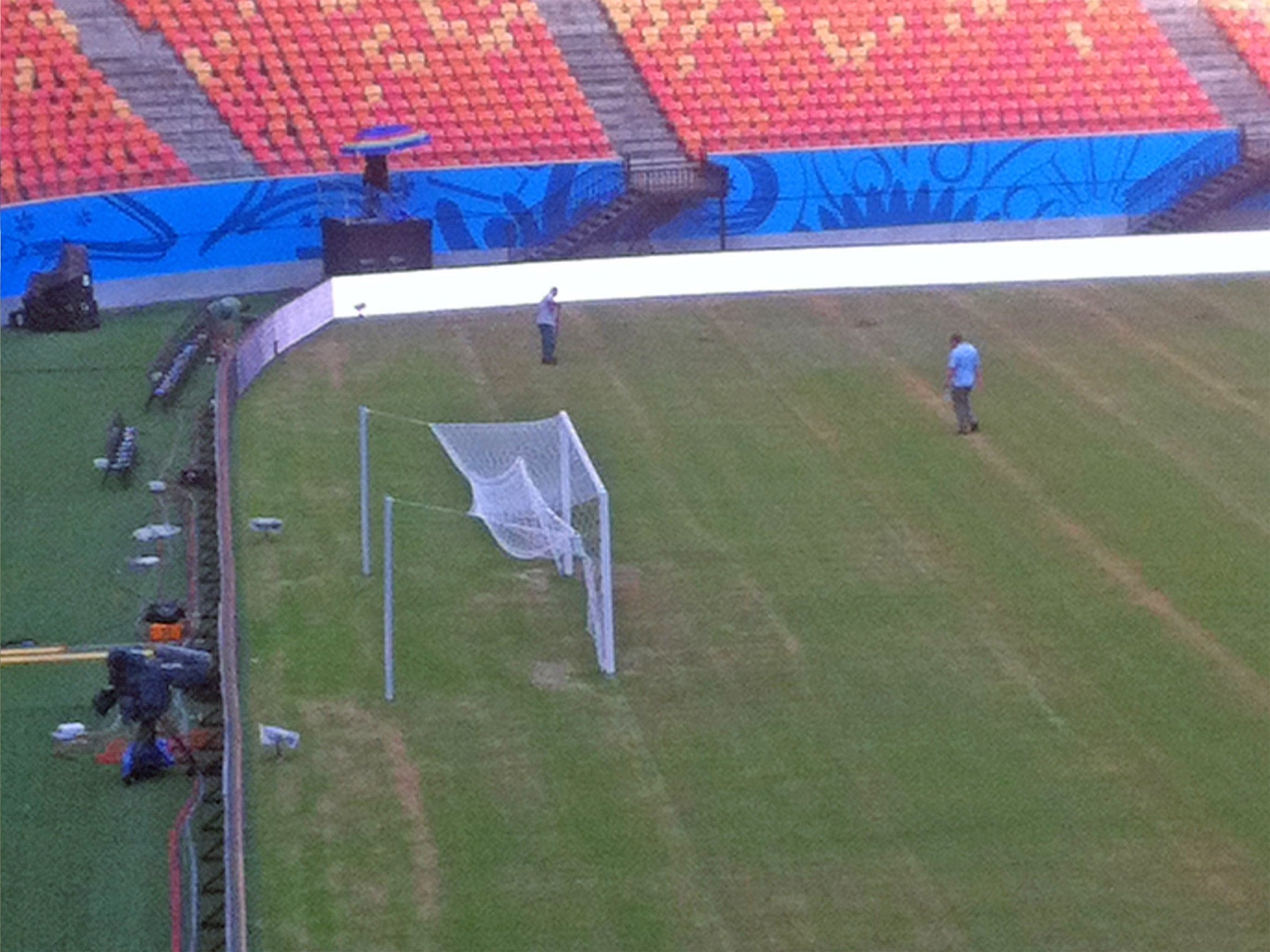 The pitch looks worn in Manaus, where England play Italy in their first game on Saturday