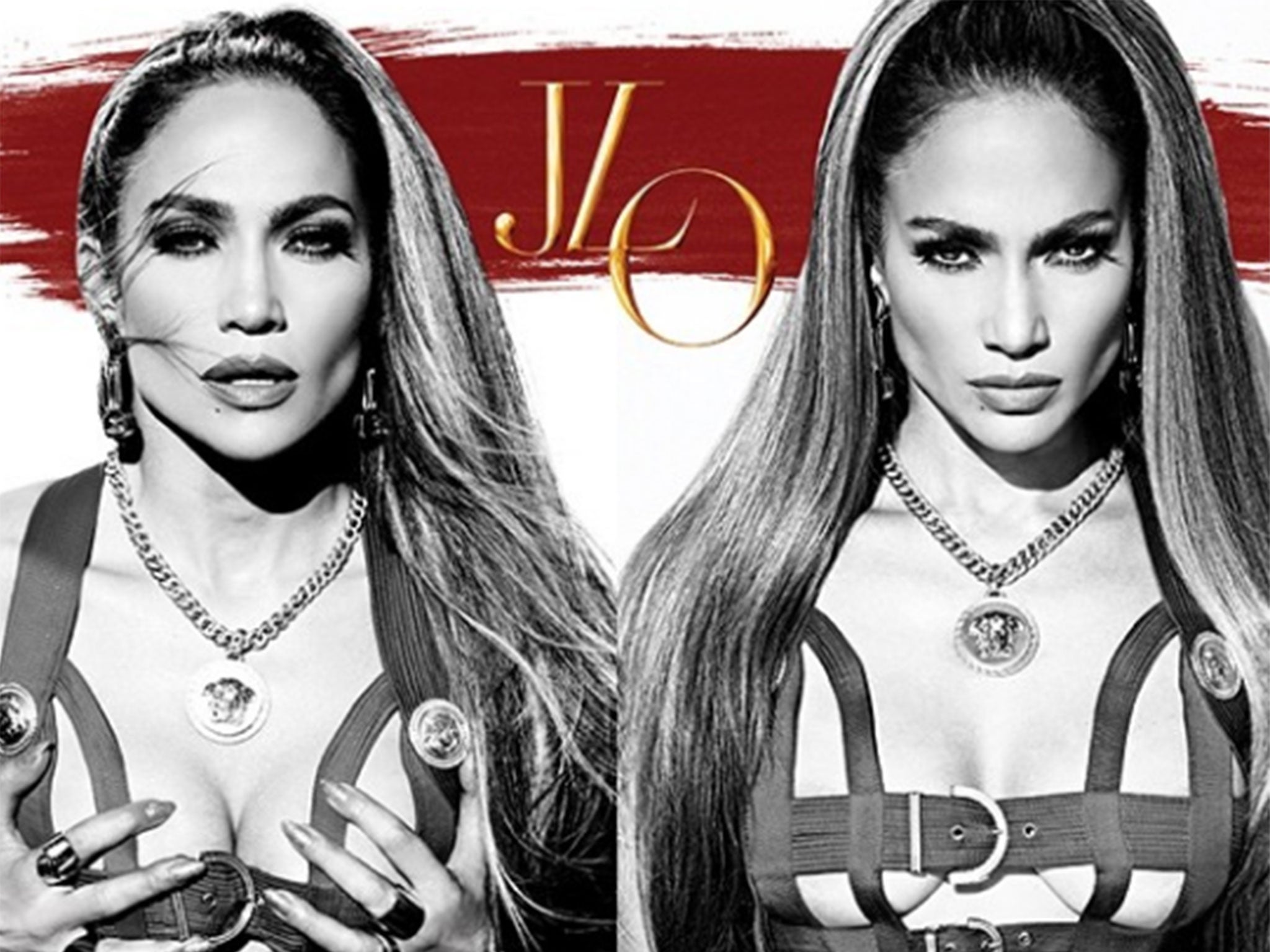 Jennifer Lopez cups her own breasts in the AKA cover art